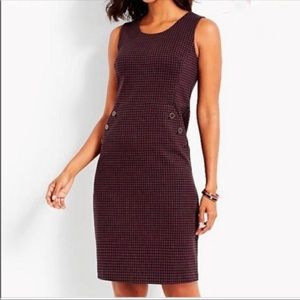 Talbots Burgundy Black Houndstooth Dress Size 20W